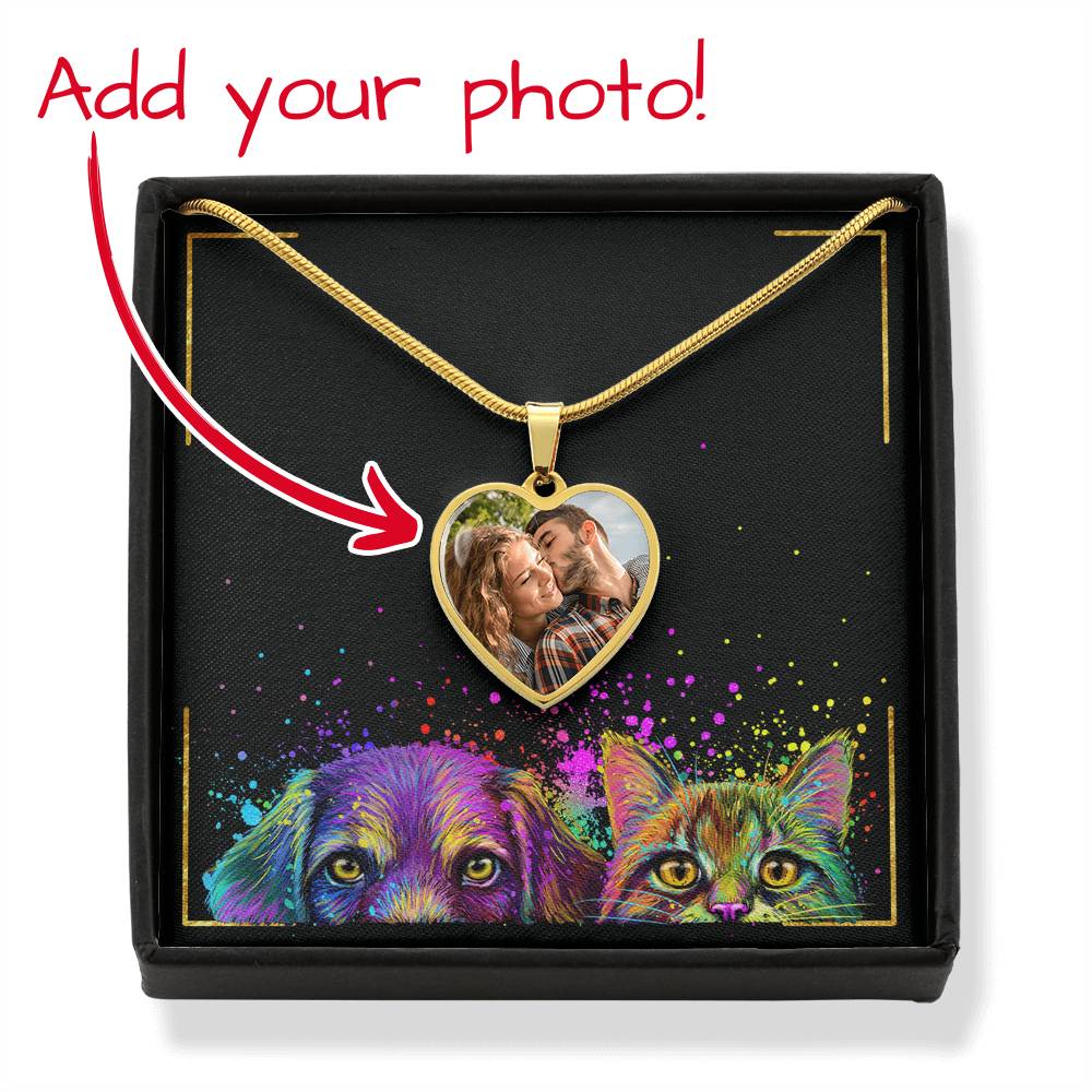 I Will Send Them Without Wings - Personalized Cat Heart Pendant Necklace cat6401