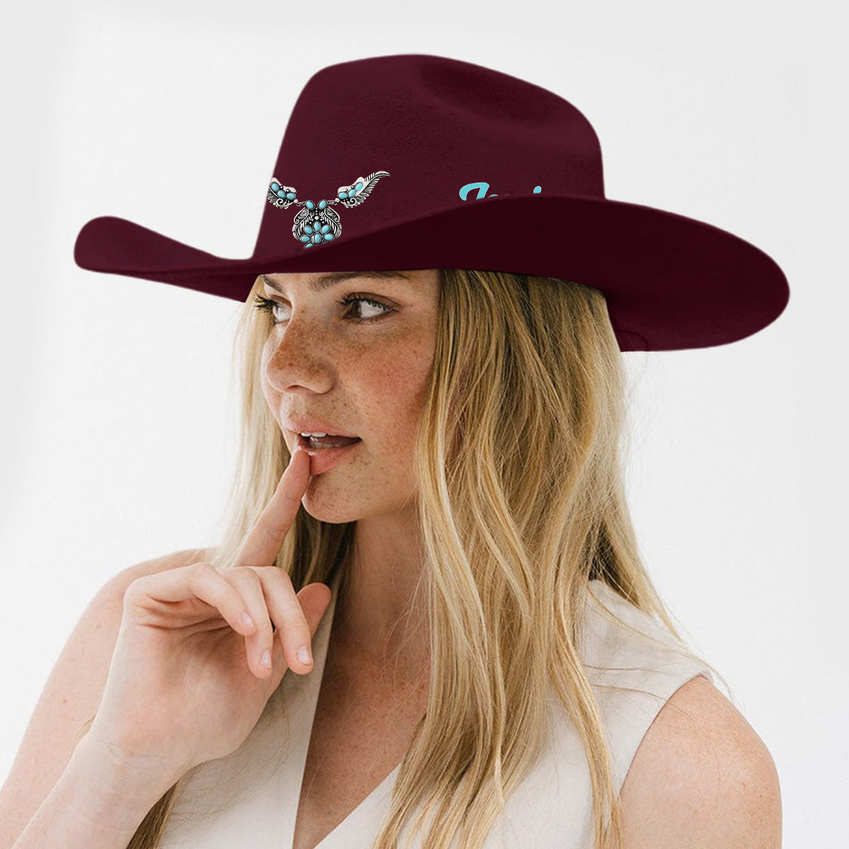Cowgirl Stay Wild - Personalized Cowgirl Wide Brim Cowboy Hat