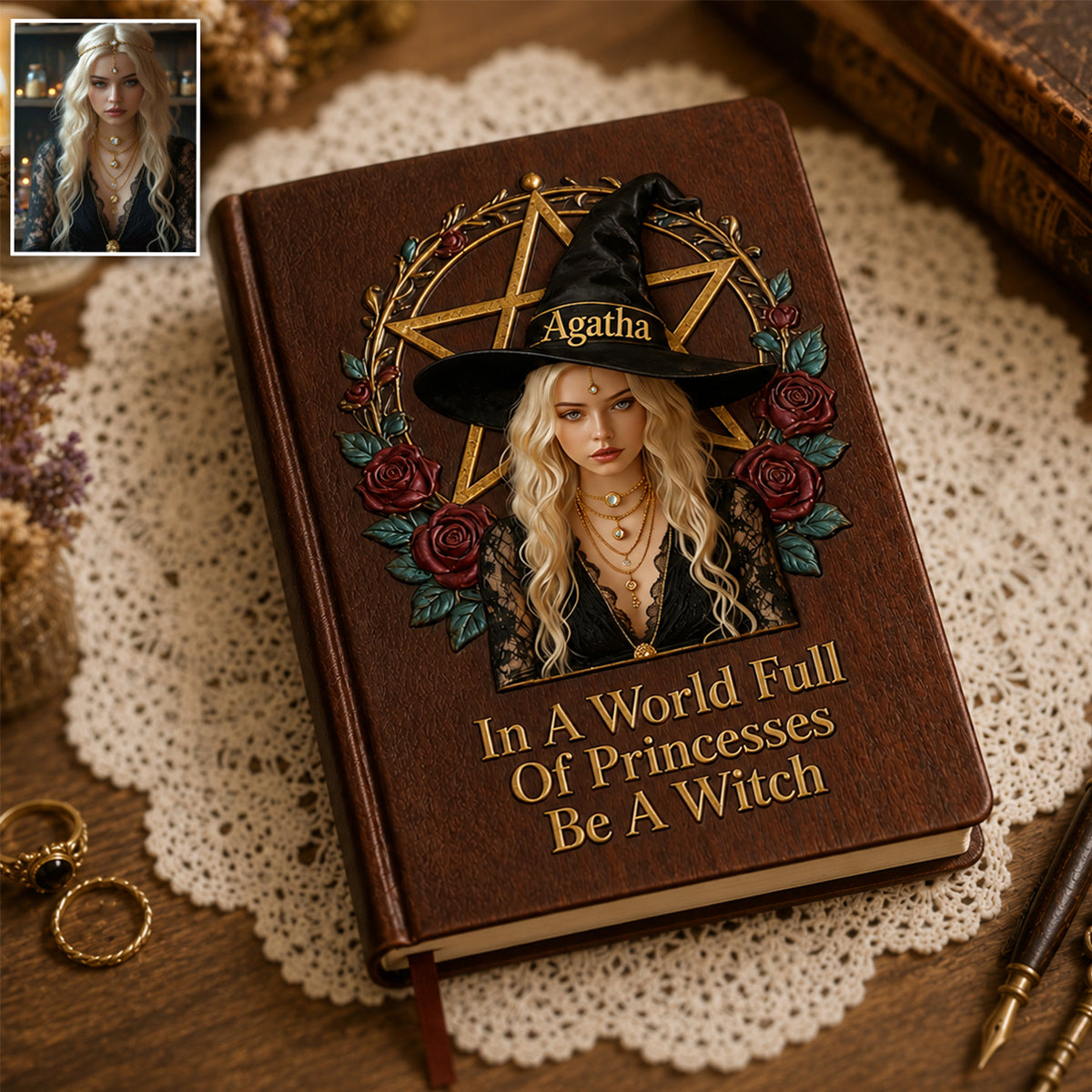 Enchanted Grimoire - Personalized Witch Leather Journal
