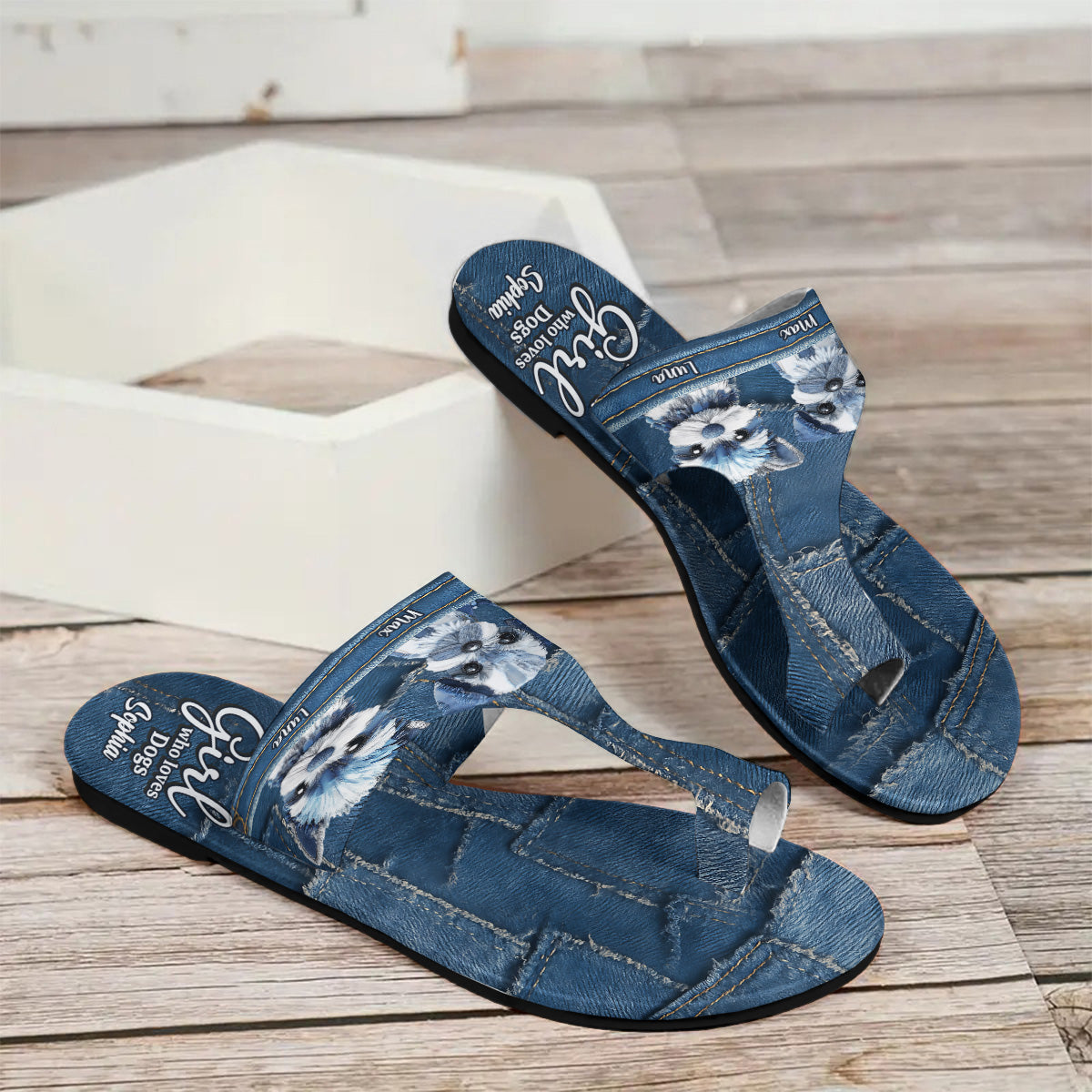 Just a Girl Who Loves Dogs – Personalized Dog Open Toe Sandals with Arch Support