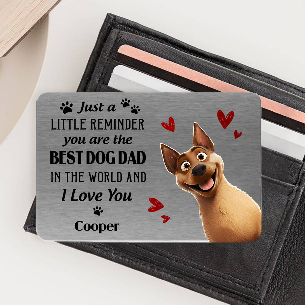 Customized Metal Wallet Card for Dog Dads – A Special Gift for Dog Lovers with Heartwarming Message and Husky Image