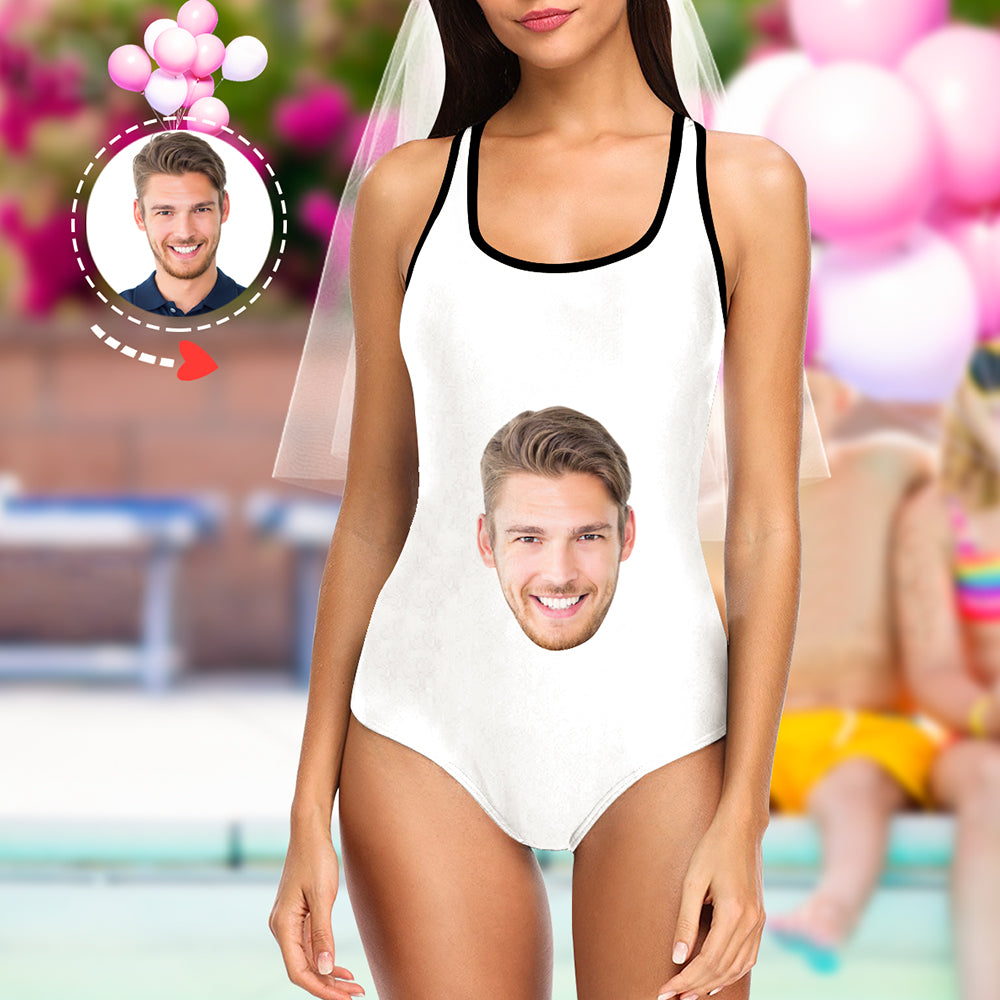 Custom Face Swimsuit - Personalized Couple One Piece Swimwear