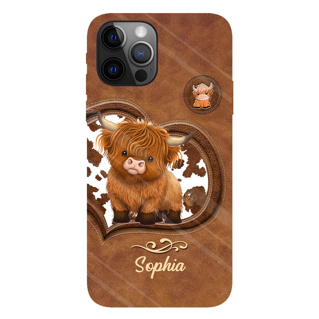 Cute Highland Cow - Personalized Highland Cow Full Print Phone Case