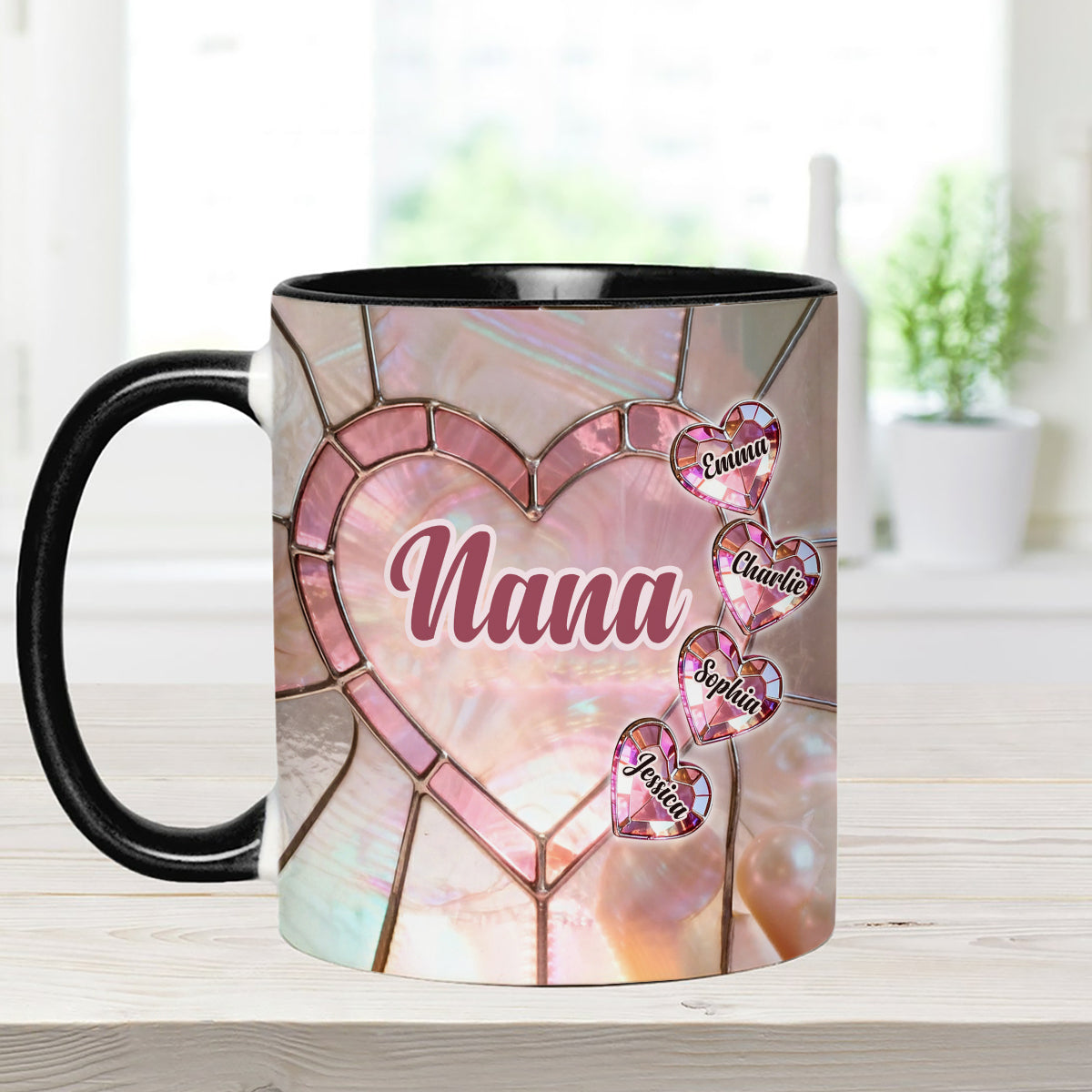 Blessed To Be Called Nana Mama Gigi Grandma - Personalized Grandma Set Accent Mug with Acrylic Stirrers