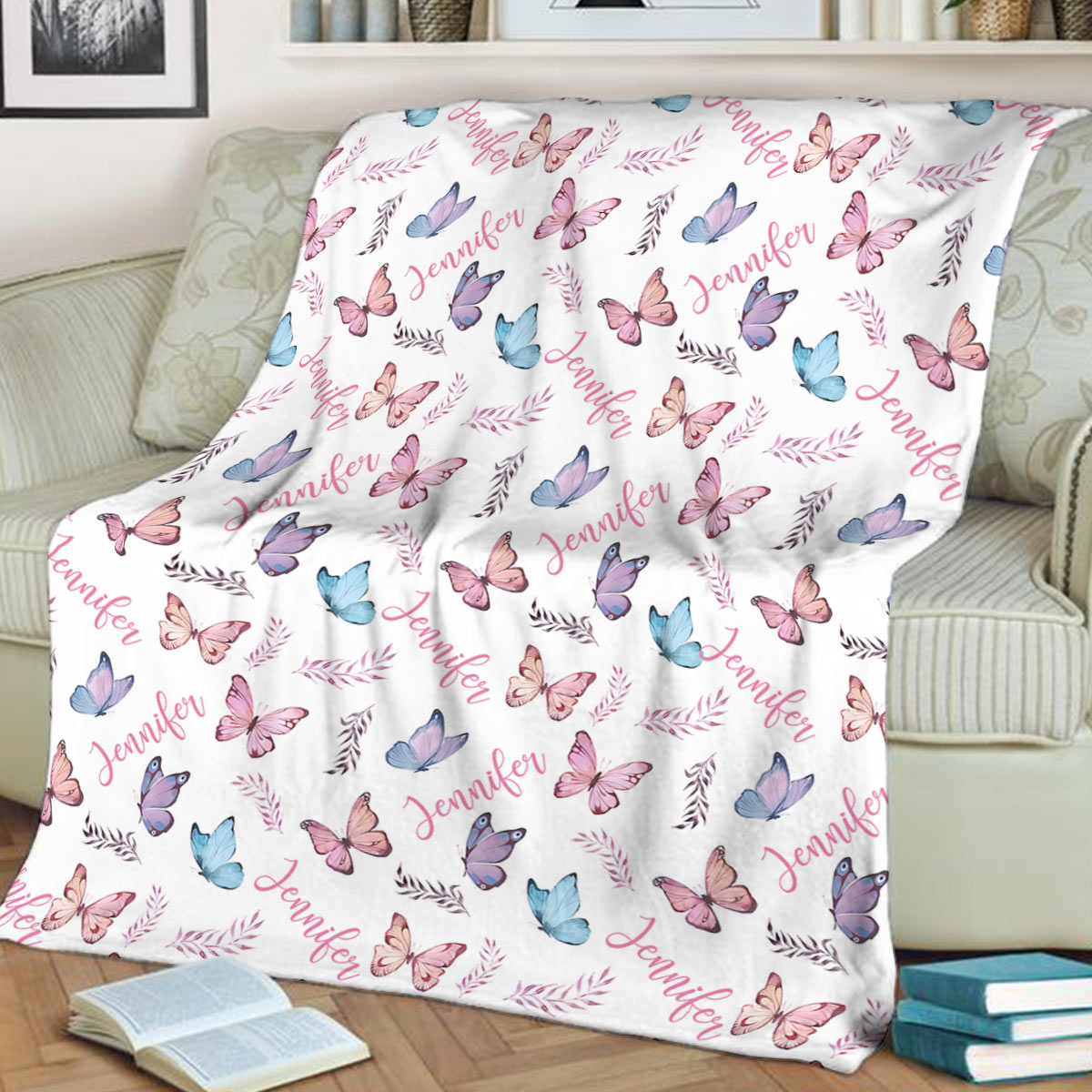 Butterfly Custom Name - Personalized Step Mom Blanket