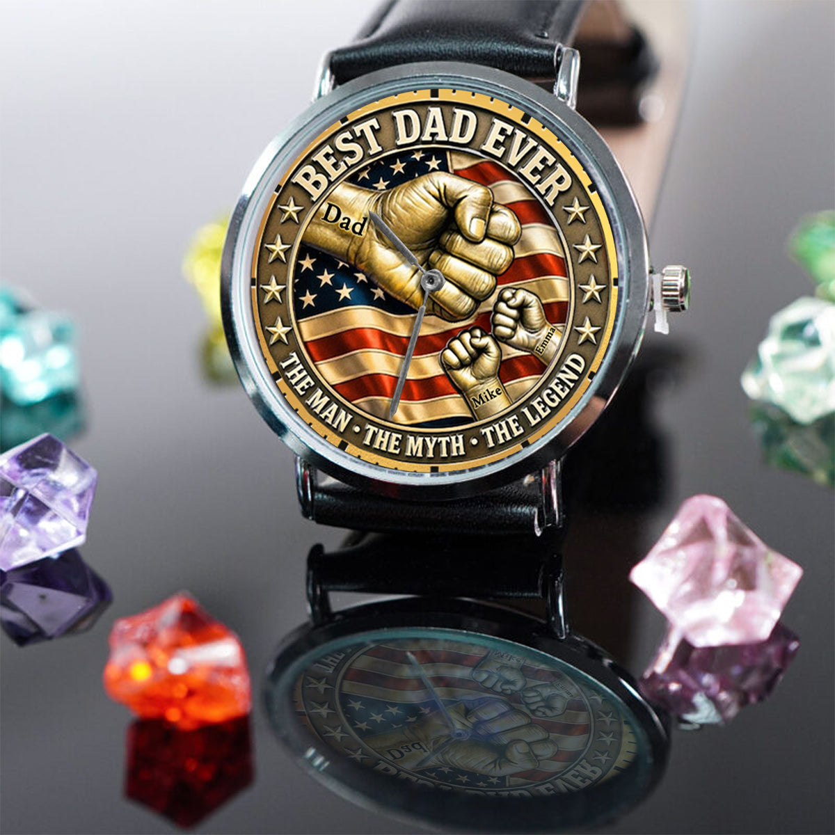 Best Dad Ever - Personalized Father Hand Watch