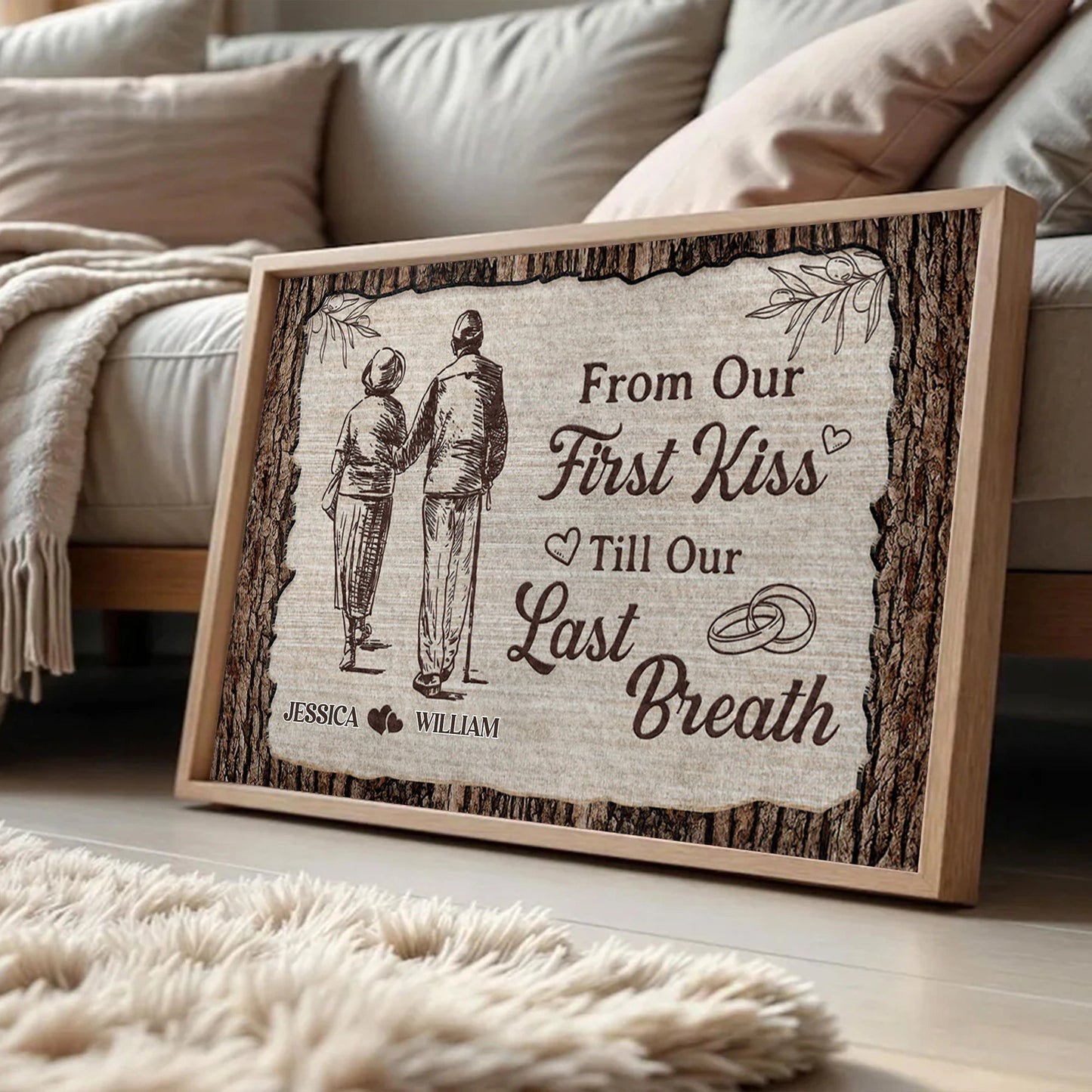 Personalized Poster for Couples From Our First Kiss Till Our Last Breath, Romantic Wall Art, Unique Anniversary Gift
