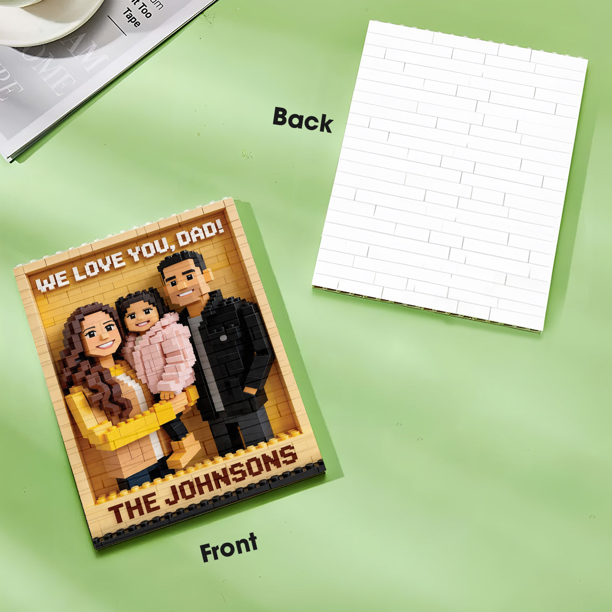 Custom Any Photo - Personalized Father One-sided Vertical Rectangle Building Brick Blocks