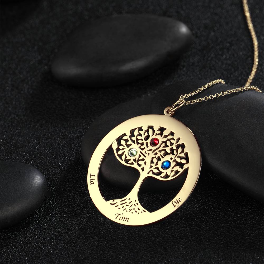 Personalized Family Tree Necklace With Birthstone
