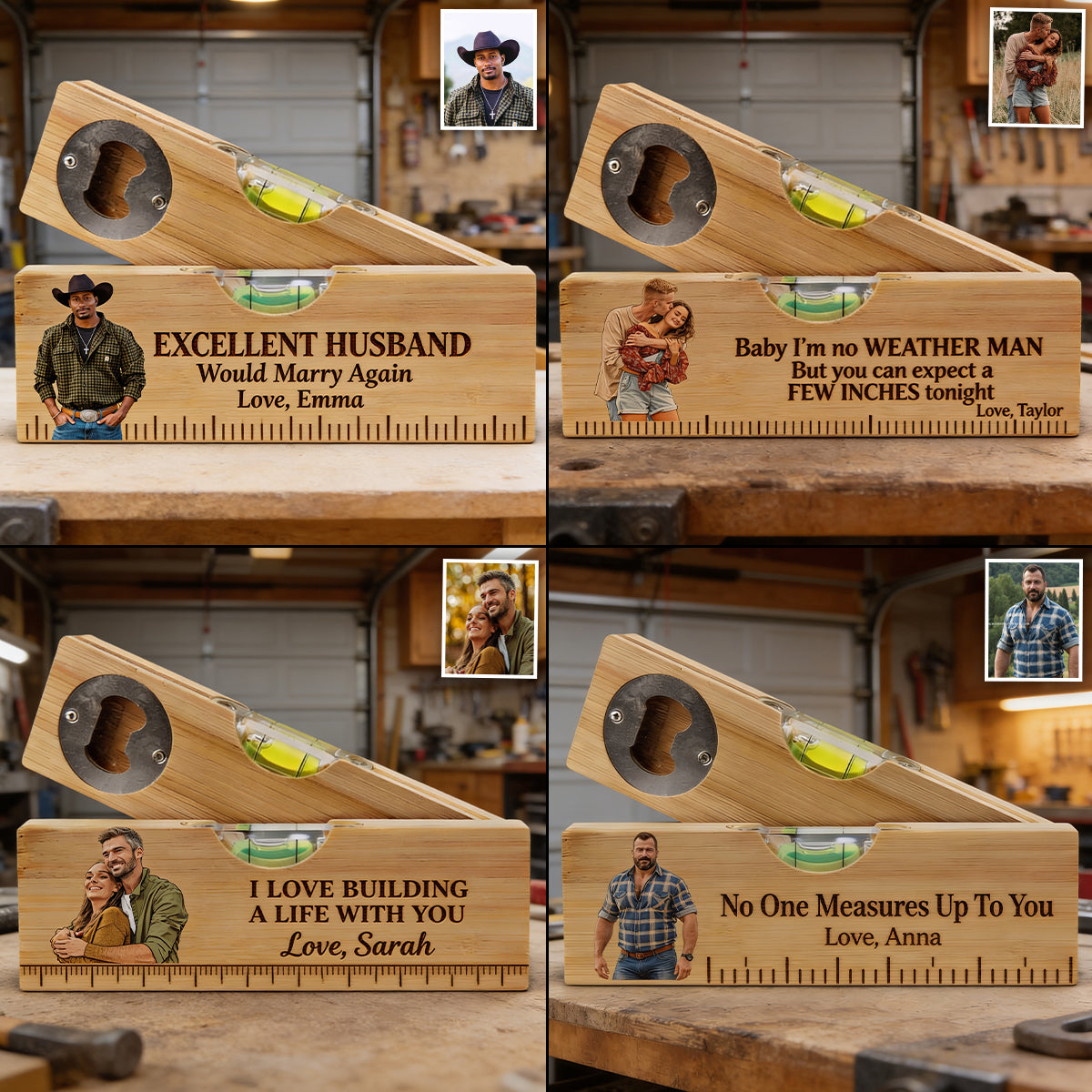 If He Can’t Fix It No One Can - Personalized Couple Spirit Level Bottle Opener