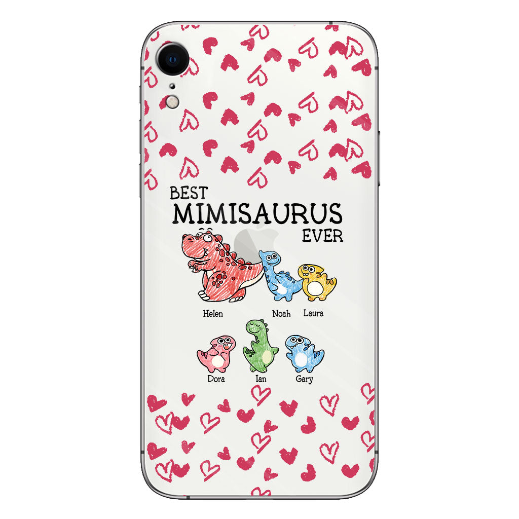 Best Mimisaurus Ever - Gift for grandma, grandpa, dad, mom, aunt, uncle - Personalized Clear Phone Case