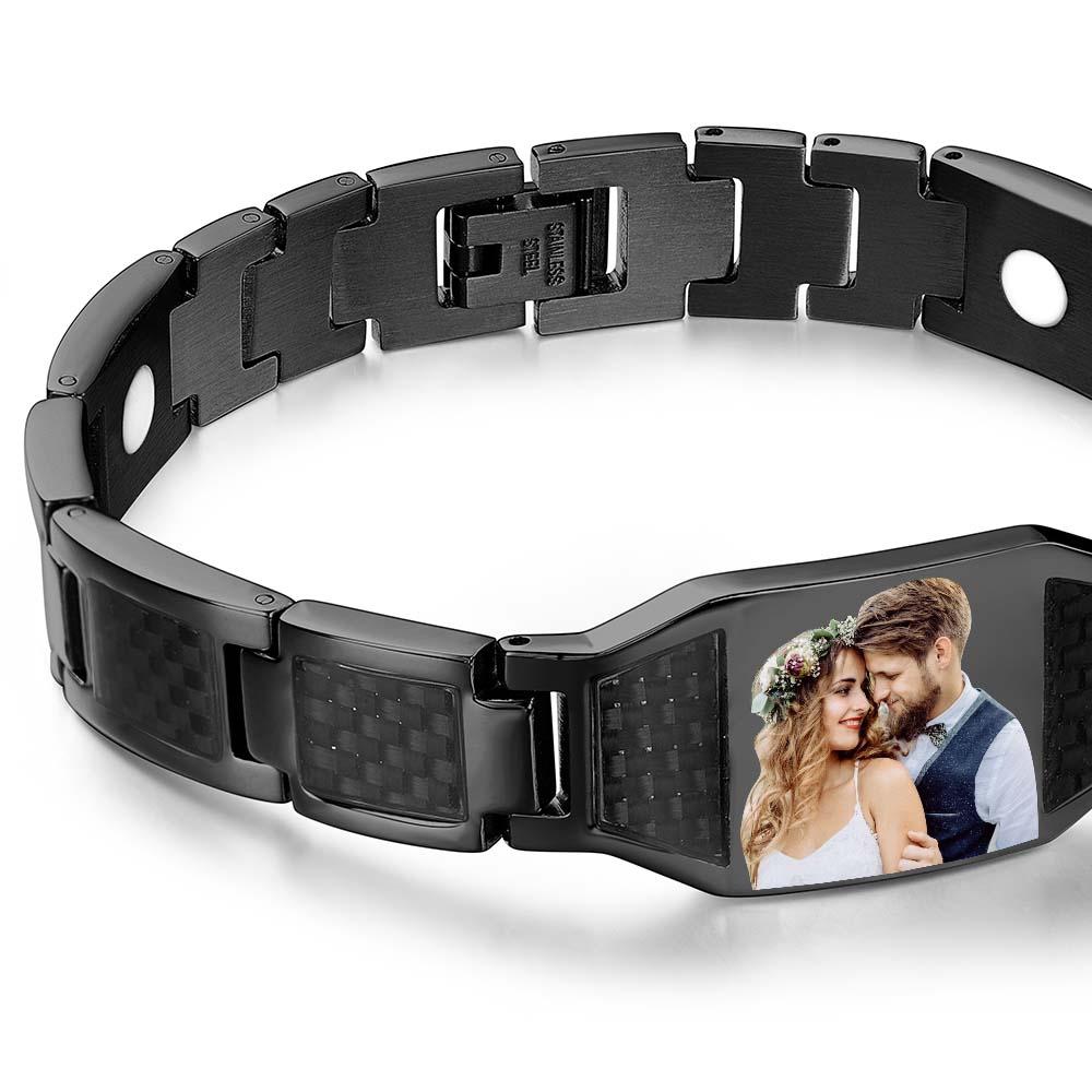 Any Photo - Personalized Photo ID Bar Men's Bracelet Bangle
