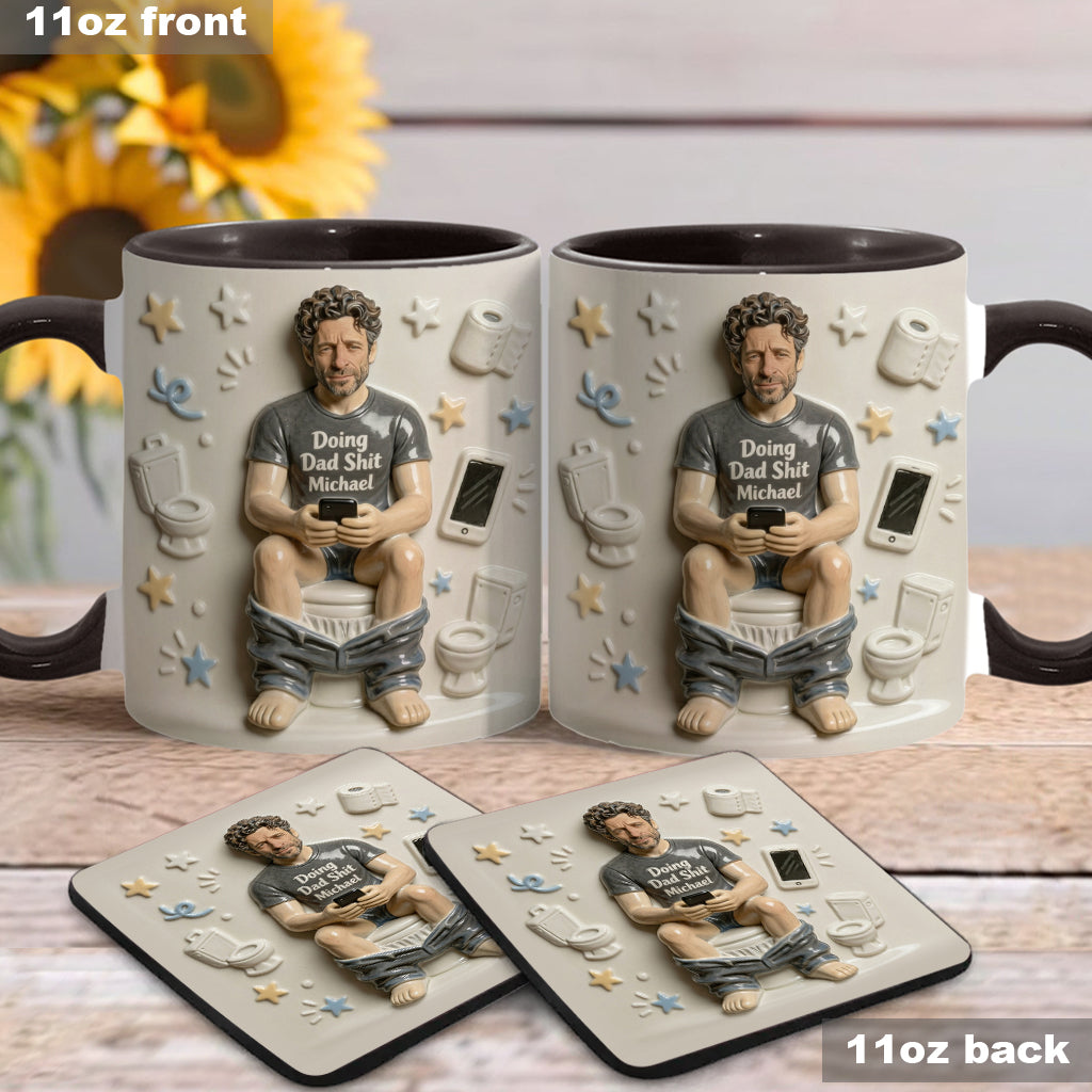 Best Time Of Day - Personalized Father Accent Mug & Coaster