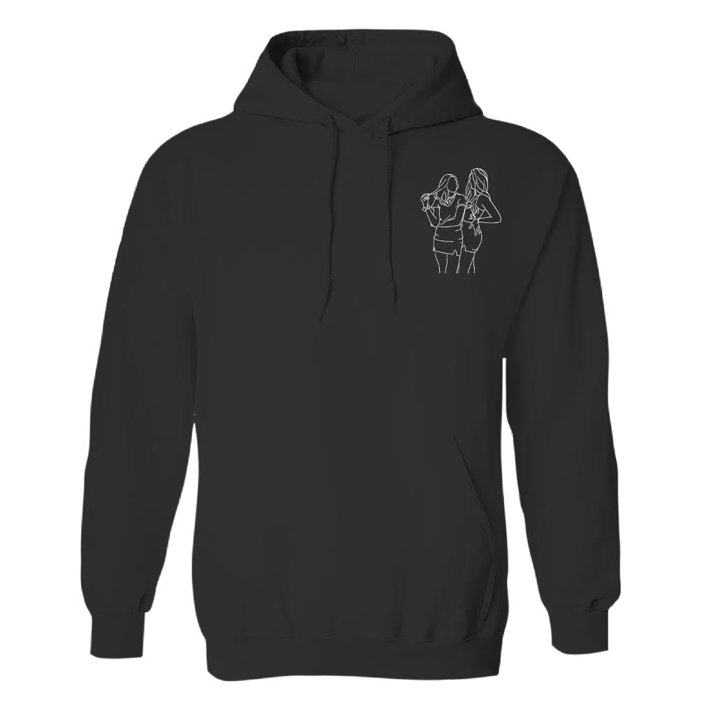Custom Line Art - Personalized Daughter Embroidered Hoodie