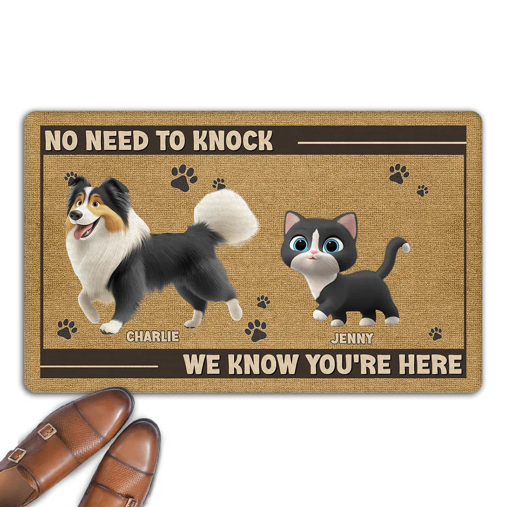 Custom Dog and Cat Doormat, Fun Pet-Themed Home Décor and Gift
