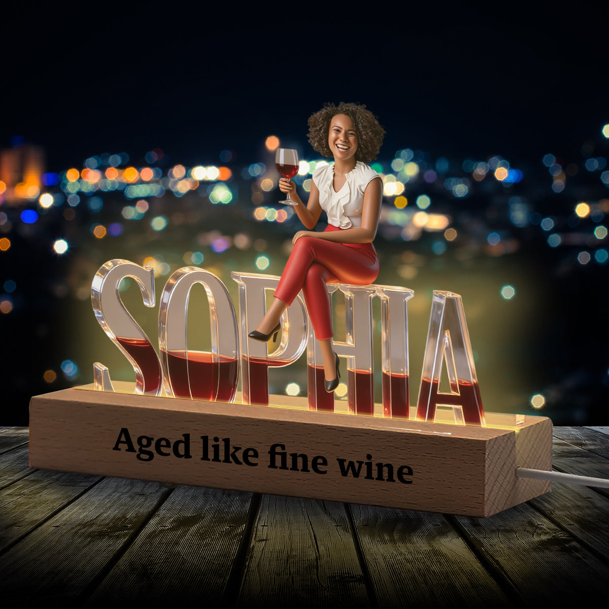 Cocktail Lovers - Personalized Cocktail Shaped Led Night Light