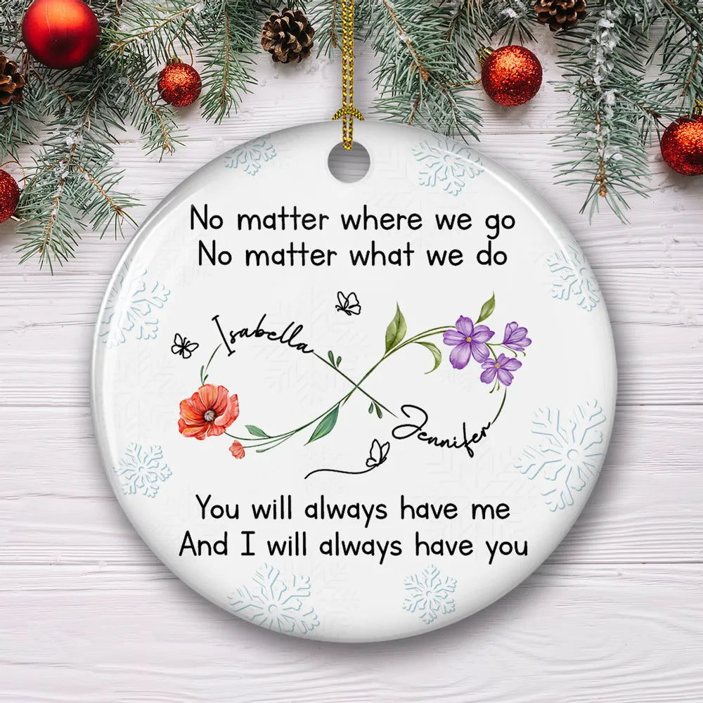 Ceramic Ornament with Floral Infinity Design, Heartfelt “Bestie” Message for Lasting Friendship, Perfect Gift for Friends