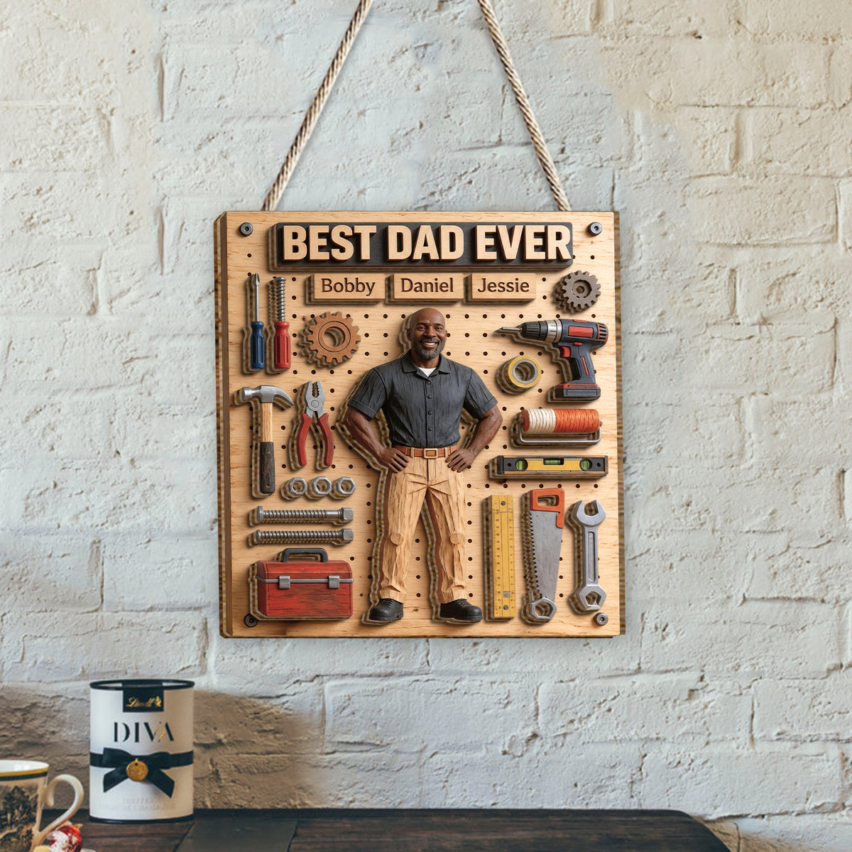 Dad Fixer Of All Things - Personalized Father 2 Layered Wood Sign / Wood Plaque