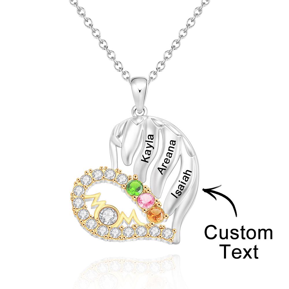 Our Family - Personalized Family Gold Heart Necklace With Birthstones