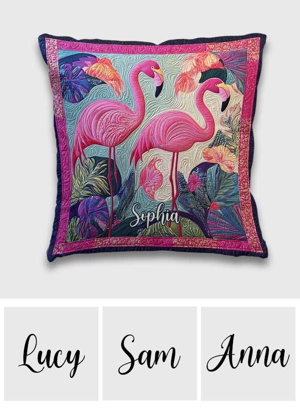 Beautiful Flamingo - Personalized Flamingo Throw Pillow