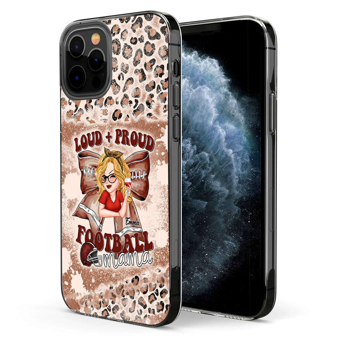 Loud Proud Football Any Title - Personalized Football Clear Phone Case
