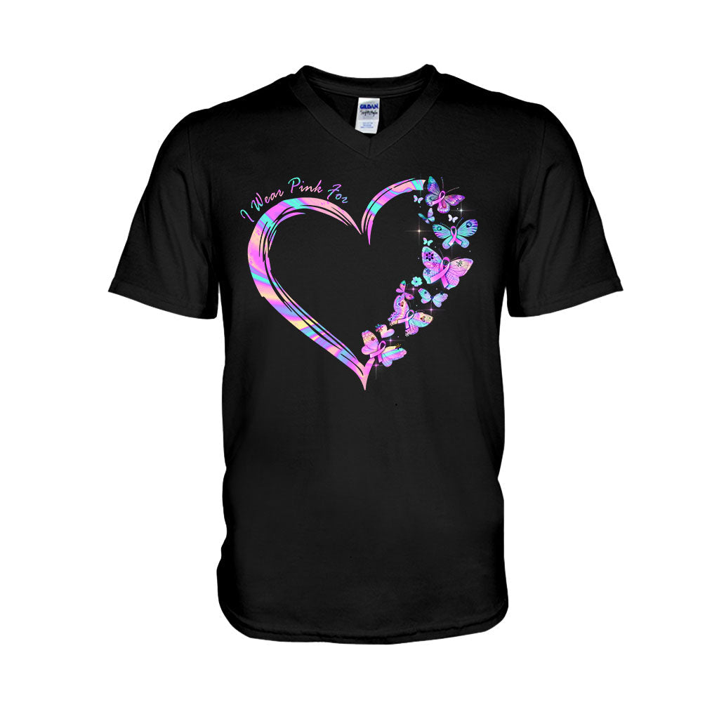I Wear Pink - Breast Cancer Awareness Personalized T-shirt And Hoodie