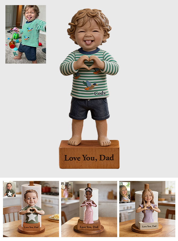 Custom Any Photo, Gift For Mom, Dad - Personalized Father Paper Towel Stand