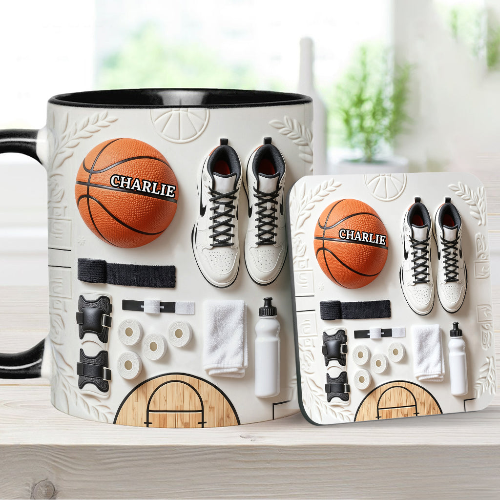Love Basketball - Personalized Basketball Accent Mug & Coaster