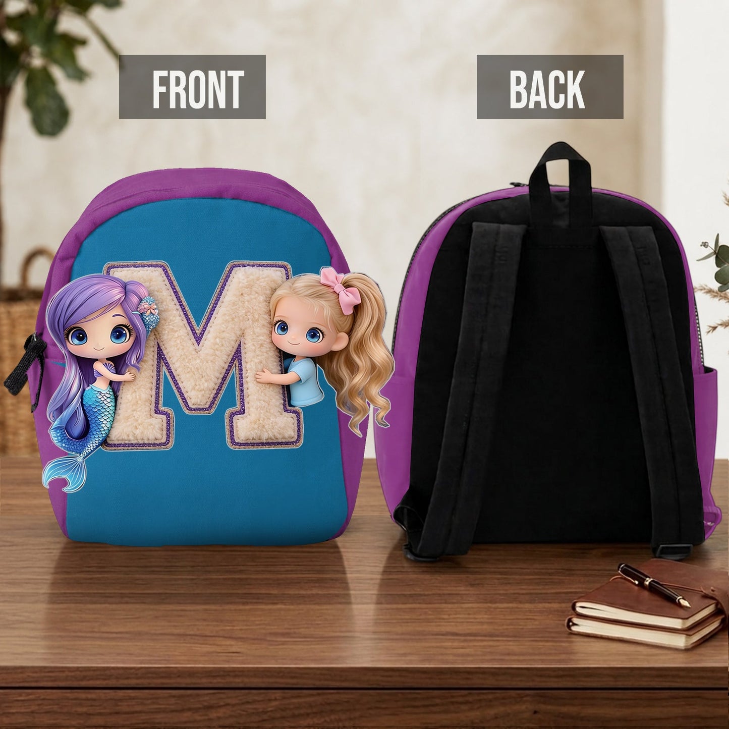 Hello Summer - Personalized Kid Changeable Leather Patch Backpack