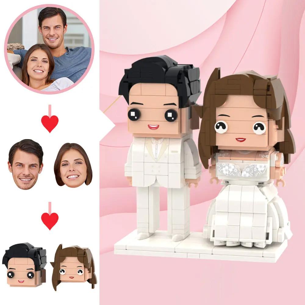 I Love You Forever - gift for husband, wife, boyfriend, girlfriend - Personalized Photos Brick Figures