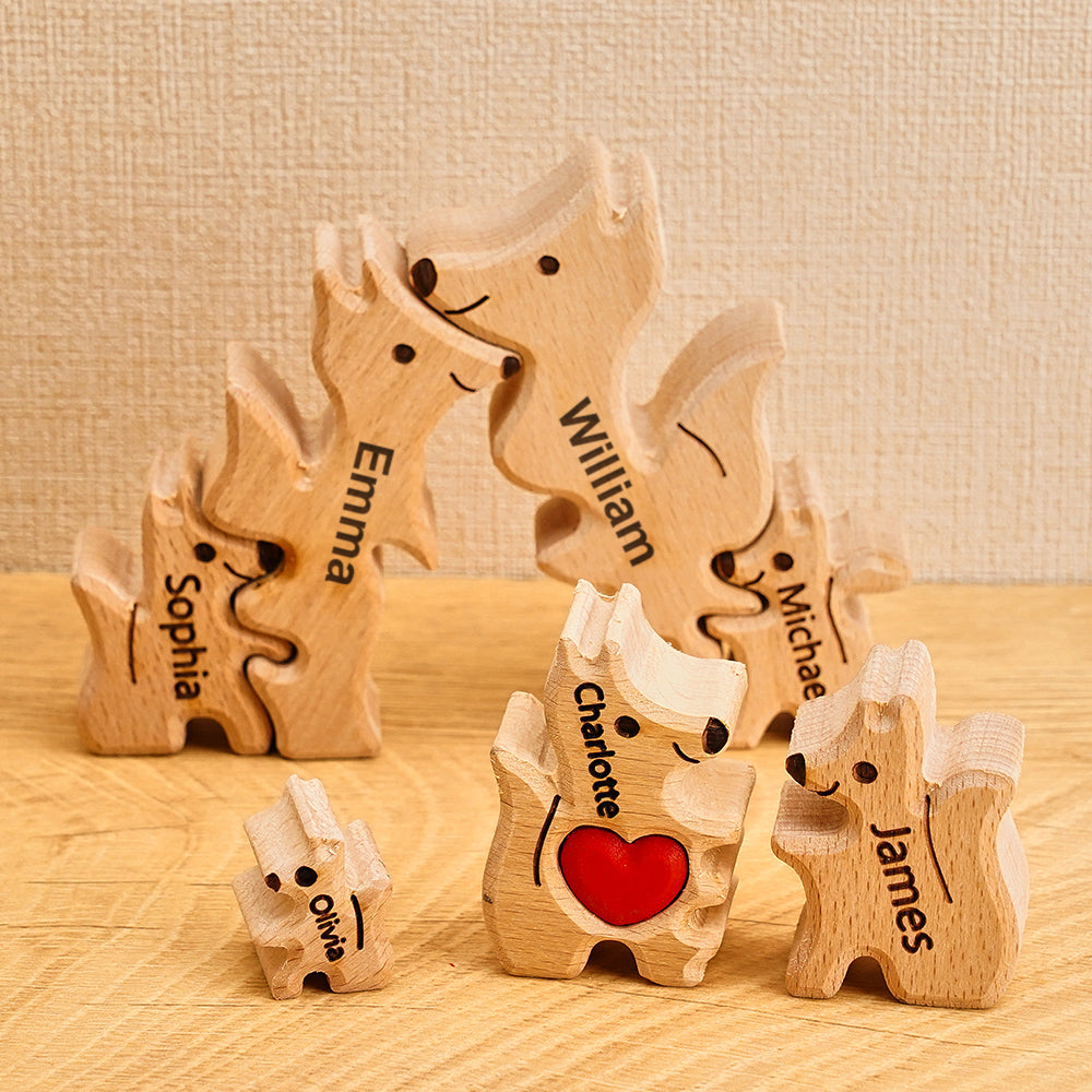 Fox Family - Personalized Family Wooden Puzzle