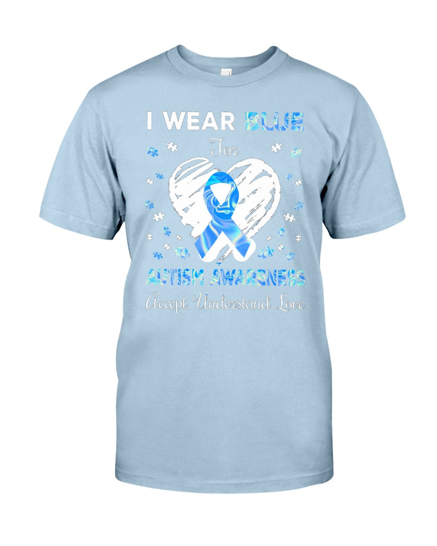 Autism I Wear Blue Hologram - Autism Awareness T-shirt and Hoodie 0921