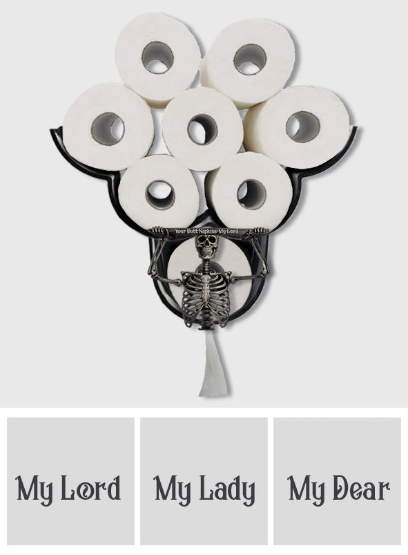 Funny Bathroom Decor - Your But* Napkins My Lord - Personalized Skull Toilet Paper Holder Rack
