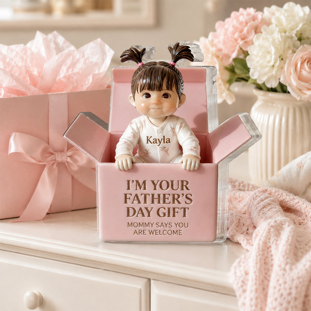 Father's Day Gift - Personalized Newborn Custom Shaped Acrylic Plaque