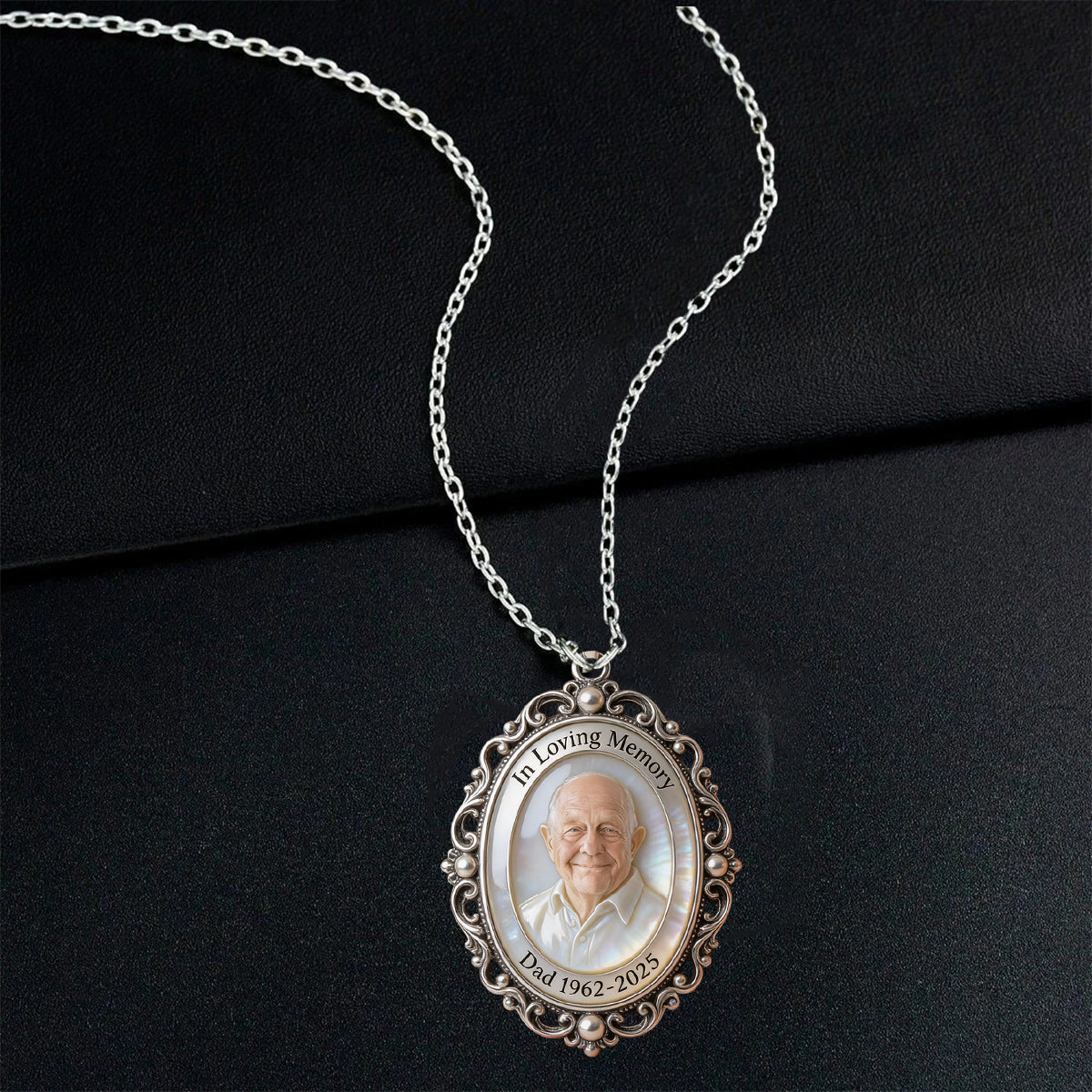 In Loving Memory - Personalized Memorial Shaped Metal Pendant Necklace