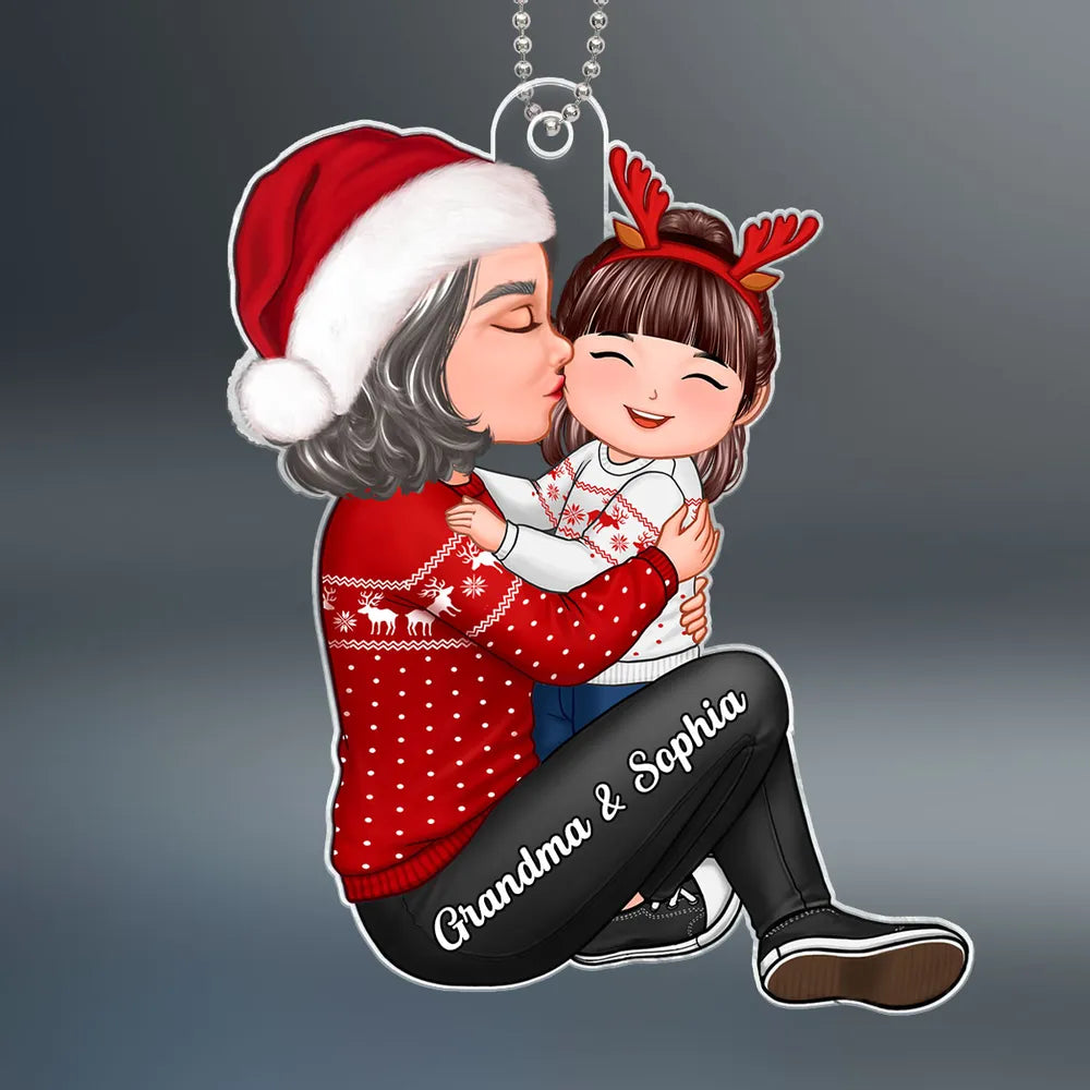 Christmas Hug Acrylic Ornament, cozy holiday spirit, a perfect gift for family
