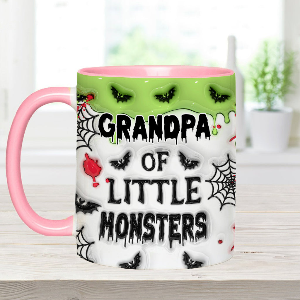 Grandpa Of Little Monsters Any Title - Personalized Grandpa Accent Mug