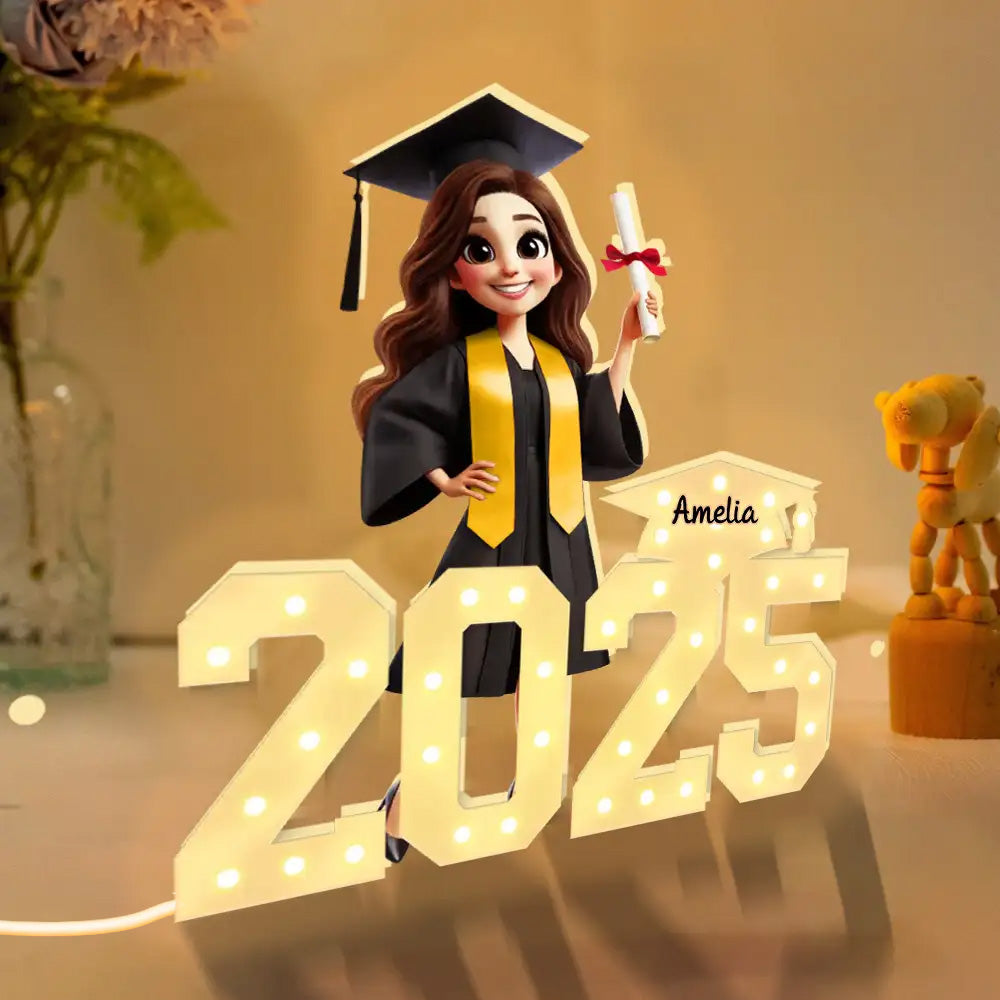 Custom Acrylic Light Box with Graduate and Personalized Design - Perfect Gift for Graduation