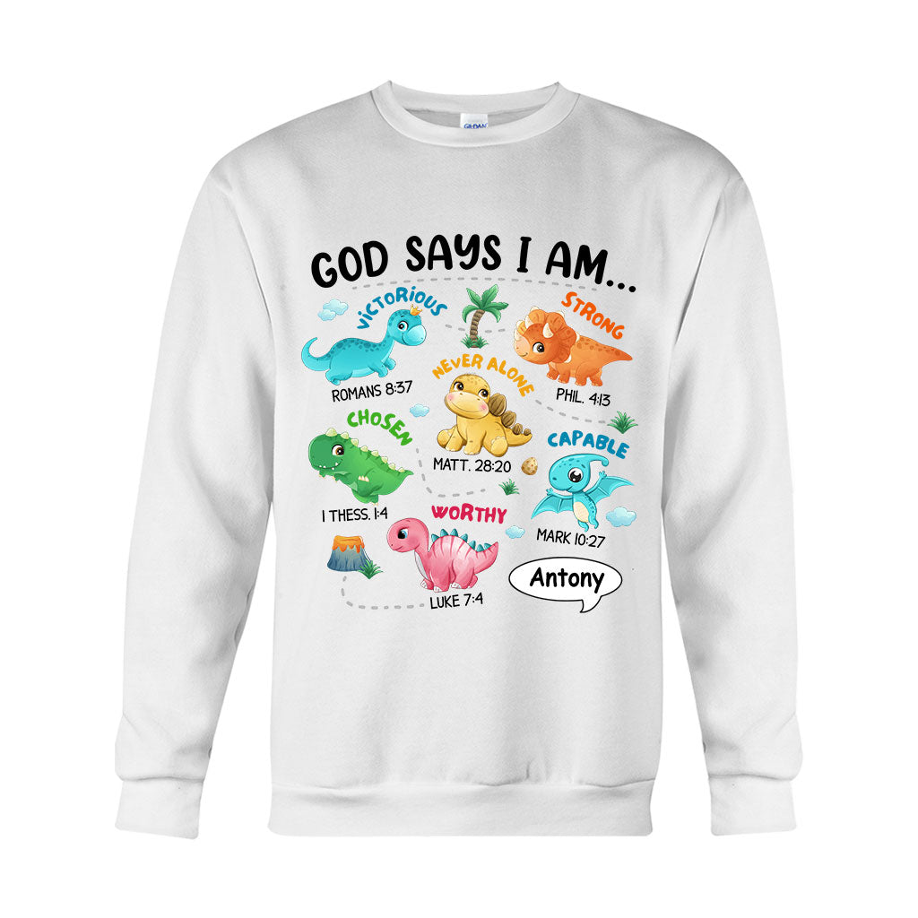 For Grandson Dinosaur I Am - Personalized grandson T-shirt And Hoodie
