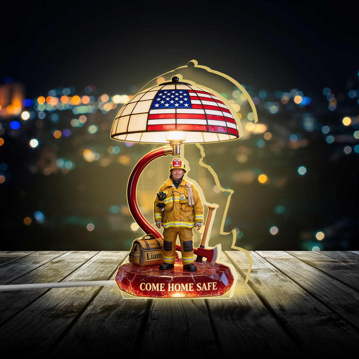 Come Home Safe Firefighter - Personalized Firefighter Acrylic LED Night Light