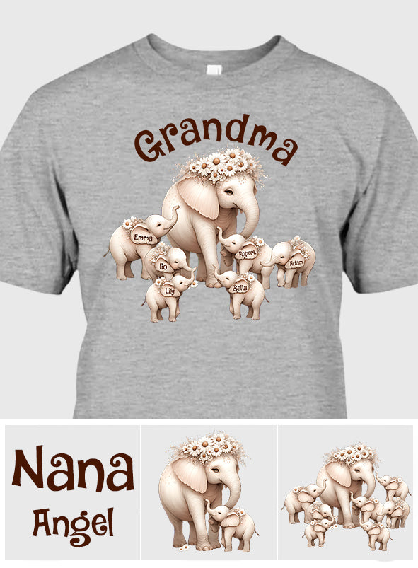 Cute Elephant - Personalized Grandma T-shirt And Hoodie