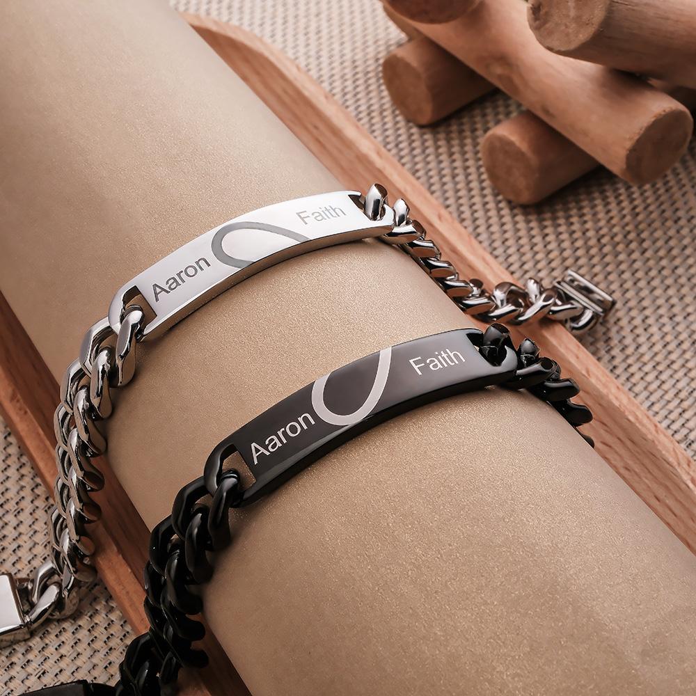 Any Names - Personalized Couple Engraved Couple Bracelet
