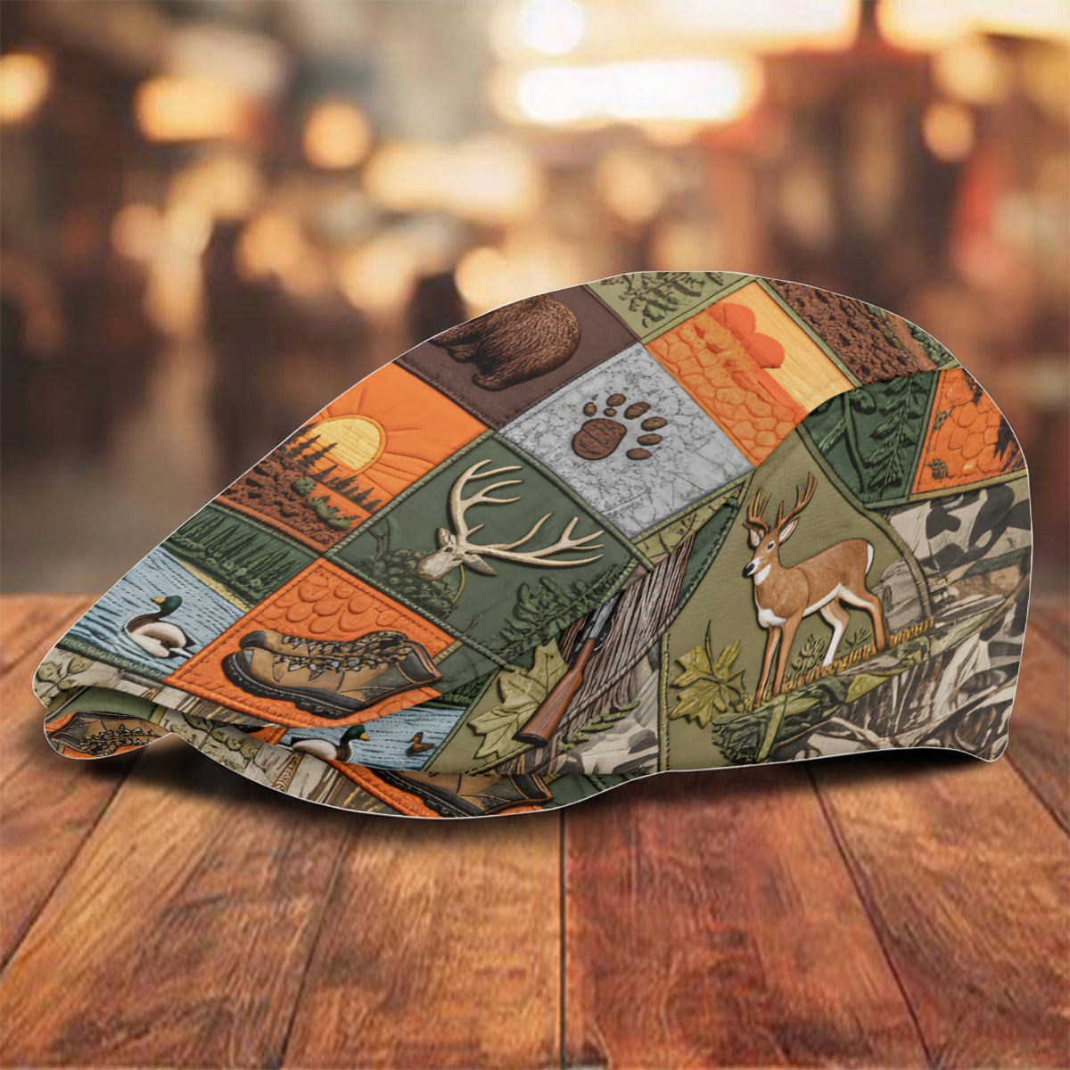Hunting Panorama - Personalized Hunting Newsboy Cap