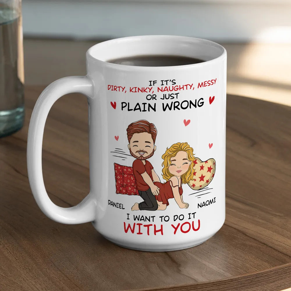Personalized Ceramic Mug Funny Couple Cartoon Quote Gift for Boyfriend or Girlfriend Cute Flirty Coffee Mug