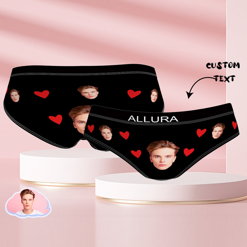 Custom Photo Face Engraved Women Panties - Personalized Couple Underwear