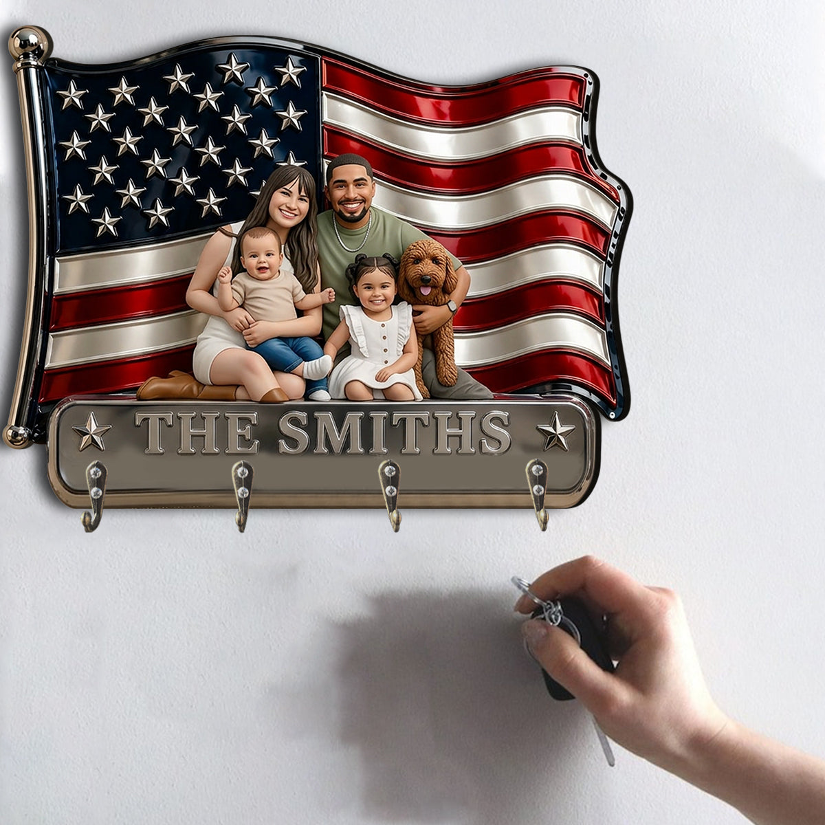 Any Photo Family Gift - Personalized Family Custom Shaped Hanging Rack