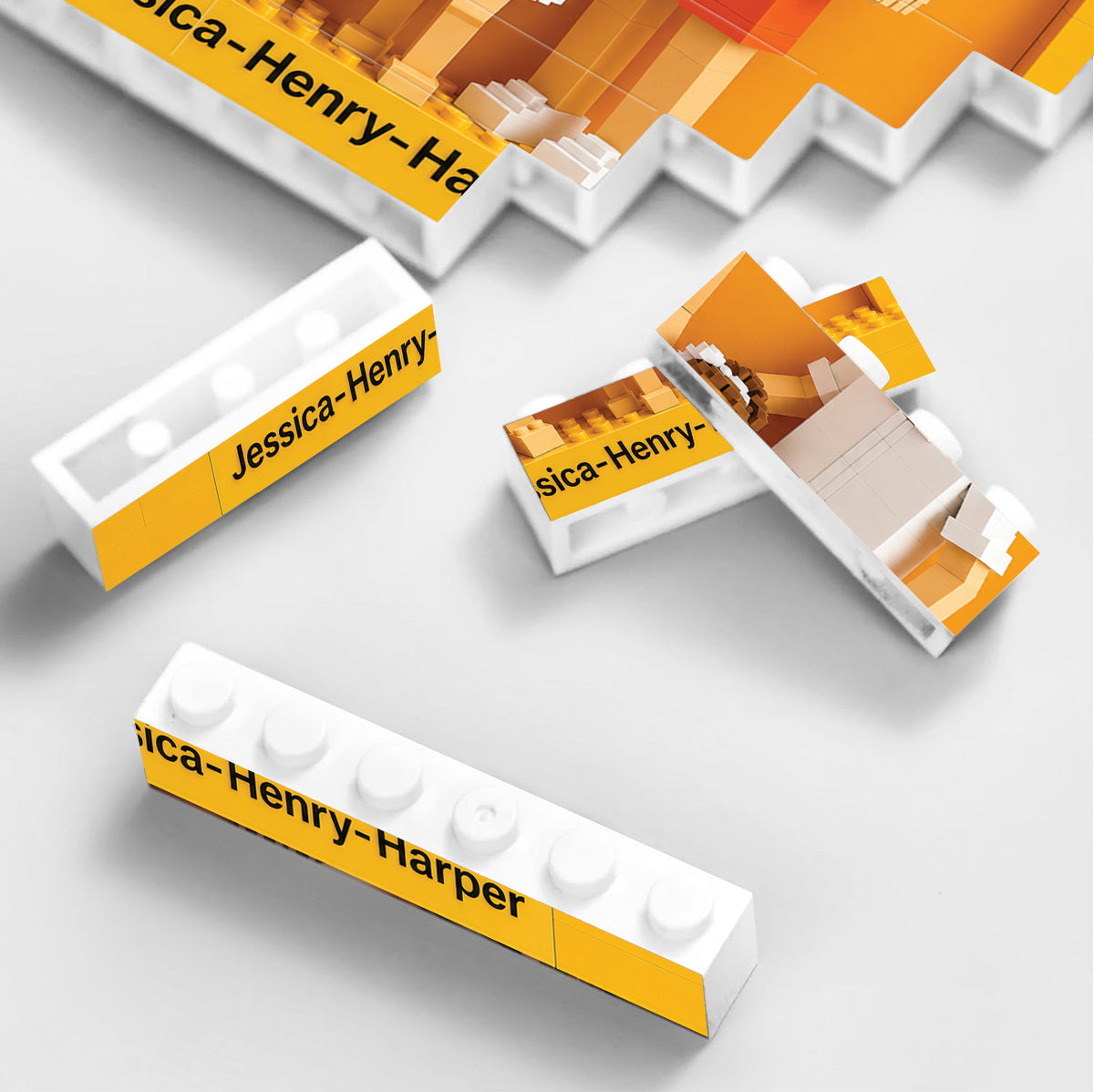 Custom Any Photo - Personalized Family One-sided Vertical Rectangle Building Brick Blocks