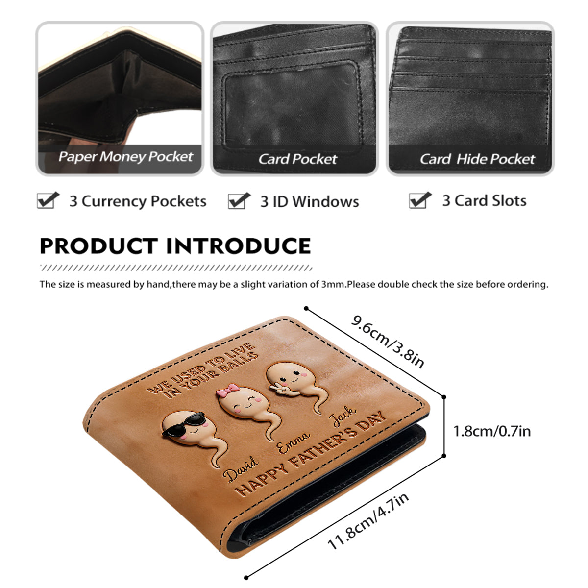 Custom Any Photo - Personalized Father Leather Wallet