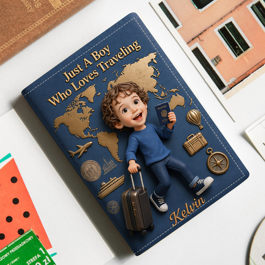 Just A Girl Boy Who Loves Traveling - Personalized Travelling Passport Holder & Luggage Tag Set