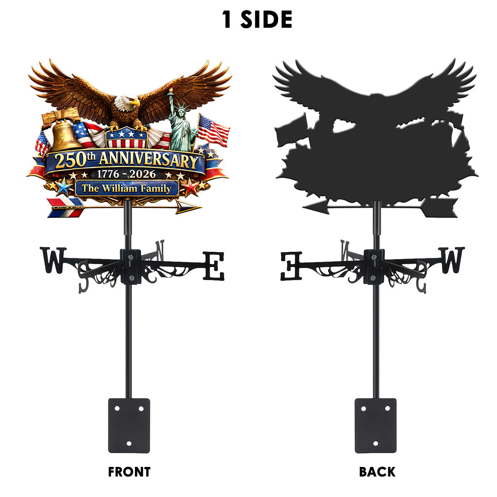 250th Anniversary, Eagle 250 Years of Freedom - Personalized Patriot Weather Vane